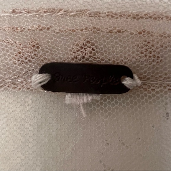 Free People cream sheer mesh embroidered lace blouse top - The Vicki Top - Picture 5 of 5